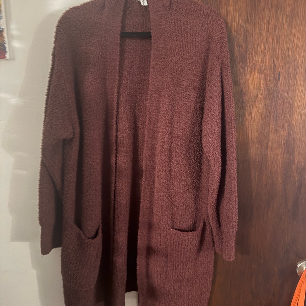 Time and Tru Chocolate Open-Front Cardigan